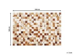 Beliani Kožený patchworkový koberec 160 x 230 cm hnědo-bílý CAMILI