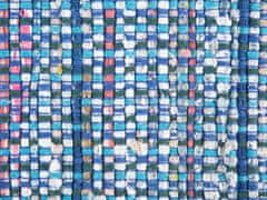Beliani Modrý bavlněný koberec 140x200 cm BESNI