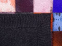 Beliani Pestrobarevný patchwork kožený koberec 160x230 cm ENNE