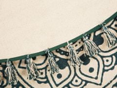 Beliani Kulatý koberec ø 120 cm, orientální krémově zelený IRICE
