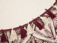 Beliani Kulatý koberec ø 120 cm, orientální tisk v krémovo-červené barvě OLTU