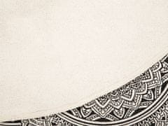 Beliani Kulatý orientální koberec, černý a krémový HIZAN