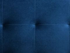 Beliani Rozkládací pohovka XXL s taburetem tmavě modrý samet ABERDEEN