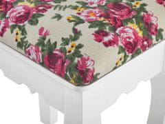 Beliani Toaletní stolek 1 zásuvka, oválné zrcadlo a bílá stolička SOLEIL