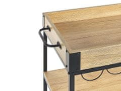 Beliani 3patrový kuchyňský vozík světlé dřevo/ černý HULLET
