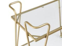 Beliani Kuchyňský vozík se skleněnou deskou zlatý NOTI