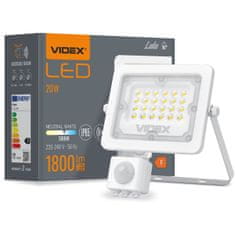 VIDEX Reflektor LED světlomet 20W 1800lm 5000K IP65 bílý LUCA s pohybovým a soumrakovým senzorem