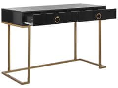 Beliani Konzolový stolek se 2 zásuvkami černo zlatý WESTPORT