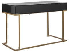 Beliani Konzolový stolek se 2 zásuvkami černo zlatý WESTPORT