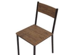 Beliani Sada jídelního stolu a 4 židlí z tmavého dřeva s černým HAMRY