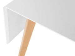 Beliani Bílý jídelní stůl s bočným prodloužením 120/155 x 80 cm MEDIO