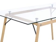 Beliani Skleněný jídelní stůl 140 x 80 cm KAMINA