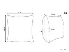 Beliani Sada 2 bavlněných polštářů 45 x 45 cm šedých BUXUS