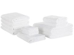 Beliani Sada 11 bílých bavlněných ručníků ATAI