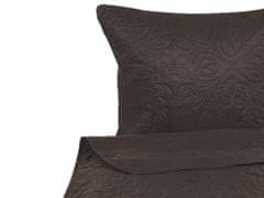Beliani Sada embosovaného přehozu na postel s polštáři 160 x 220 cm hnědá RAYEN