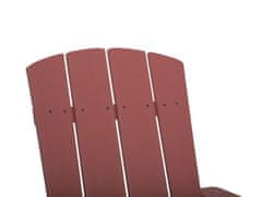 Beliani Zahradní židle s podnožkou červená ADIRONDACK