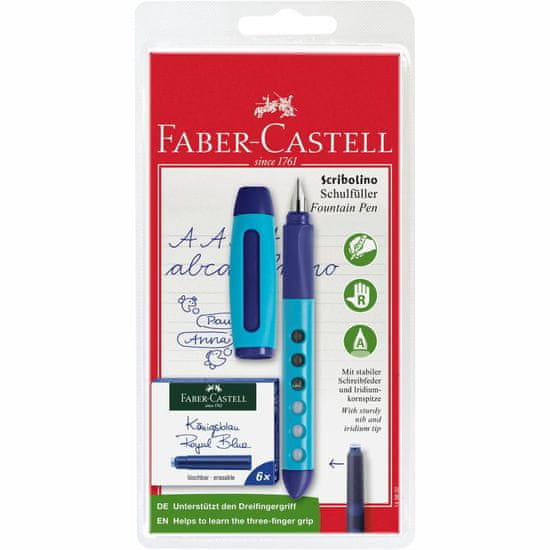 Faber-Castell Plnicí pero pro školáka praváka + bombičky BL, mix barev