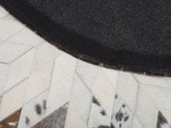 Beliani Černo-bílý kožený koberec, 140 cm KELES