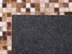 Beliani Hnědý kožený patchworkový koberec 140 x 200 cm TORUL