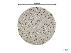 Beliani Kulatý koberec z plstěných koulí, 140 cm, světle šedý PENEK
