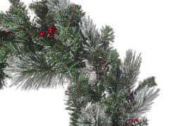 Beliani Podsvícený vánoční věnec 40 cm zelený WAPTA