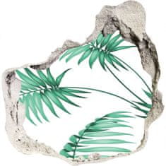 Wallmuralia 3D díra na zeď Tropické listí 75x75 cm