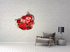 Wallmuralia Samolepící díra na stěnu Červené květiny 75x75 cm