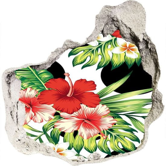 Wallmuralia 3D díra na zeď Hawajské květiny