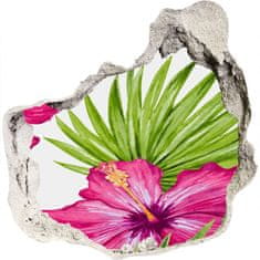 Wallmuralia 3D díra na zeď Hawajské květiny 75x75 cm