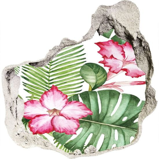 Wallmuralia 3D díra na zeď Tropické květiny