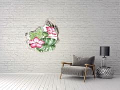 Wallmuralia 3D díra na zeď Tropické květiny 100x100 cm