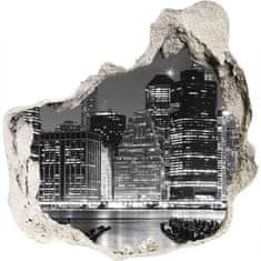 Wallmuralia Díra 3D foto tapeta nálepka Manhattan noc 100x100 cm