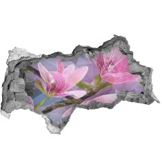 Wallmuralia 3D díra na zeď Růžová magnolie 115x88 cm