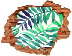 Wallmuralia 3D díra na zeď Tropické listí 90x70 cm