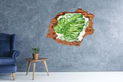 Wallmuralia 3D díra na zeď Tropické listí 148x115 cm