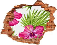 Wallmuralia 3D díra na zeď Hawajské květiny 120x93 cm