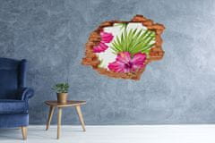 Wallmuralia 3D díra na zeď Hawajské květiny 120x93 cm