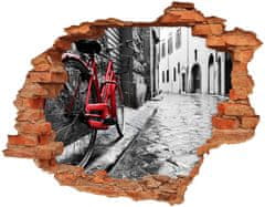 Wallmuralia Díra 3D foto tapeta nálepka Červené kolo 120x93 cm