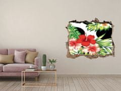 Wallmuralia 3D díra na zeď Hawajské květiny 95x64 cm