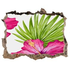 Wallmuralia 3D díra na zeď Hawajské květiny 95x64 cm
