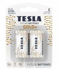 Tesla Batteries C GOLD+ alkalická baterie - malý monočlánek, 2 ks