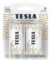 Tesla Batteries D GOLD+ alkalická baterie velký monočlánek, 2 ks