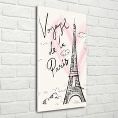 Wallmuralia Vertikální Fotoobraz na skle Eiffelová věž Paříž 50x100 cm 2 úchytky