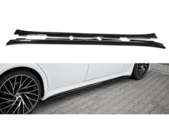Maxton Design difuzory pod boční prahy pro Maserati Quattroporte Mk5, černý lesklý plast ABS