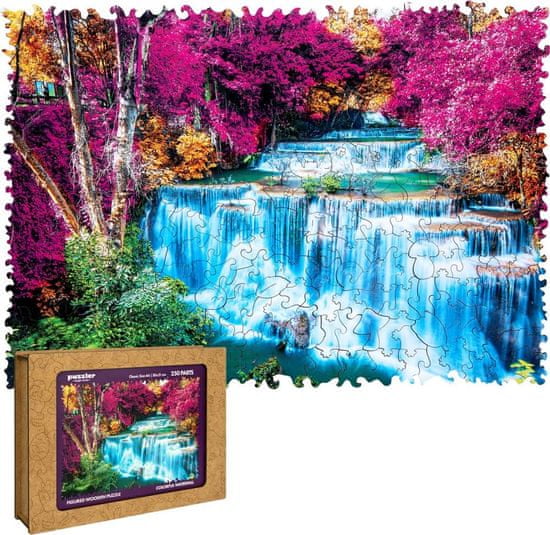 Puzzler Magic Wood Dřevěné puzzle Barevný vodopád, Thajsko 250 dílků