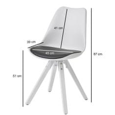 Bruxxi Jídelní židle Benny (SET 2 ks), syntetická kůže, bílá / černá
