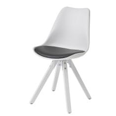 Bruxxi Jídelní židle Benny (SET 2 ks), syntetická kůže, bílá / černá