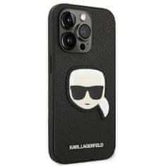 Karl Lagerfeld KLHCP14XSAPKHK hard silikonové pouzdro iPhone 14 PRO MAX 6.7" black Saffiano Karl`s Head Patch