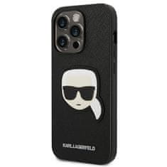 Karl Lagerfeld KLHCP14XSAPKHK hard silikonové pouzdro iPhone 14 PRO MAX 6.7" black Saffiano Karl`s Head Patch