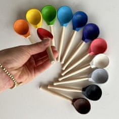 Ulanik Dřevěná sada "Wooden colourful spoons" 12 ks